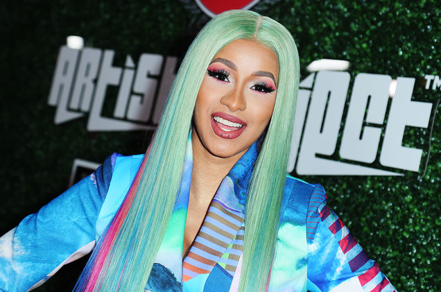 Cardi B with blue hair