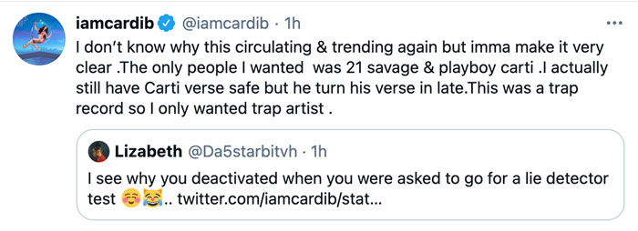 Cardi B Shares Unreleased Playboi Carti ‘Bartier Cardi’ Verse