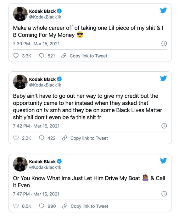 Megan Thee Stallion Seemingly Claps Back at Kodak Black